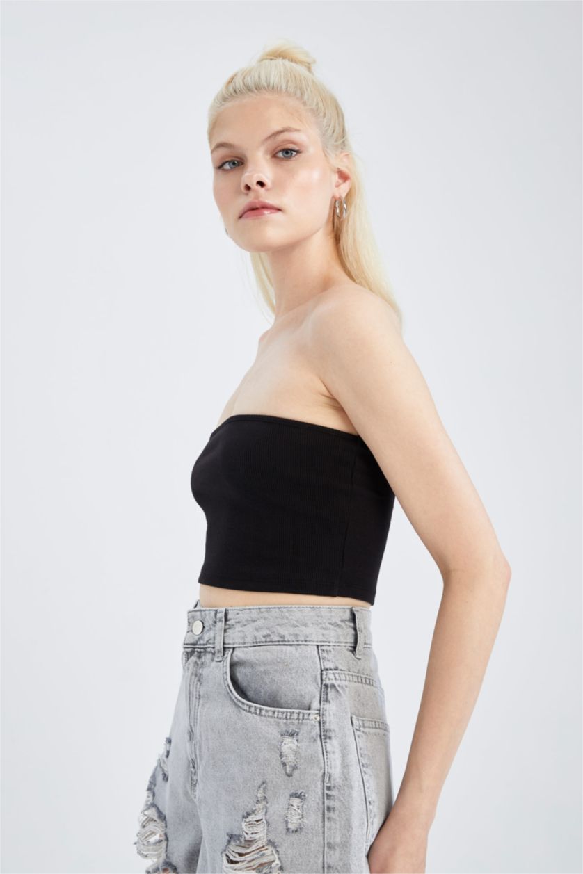 WOMAN Black Coool Fitted Strapless Camisole Singlet