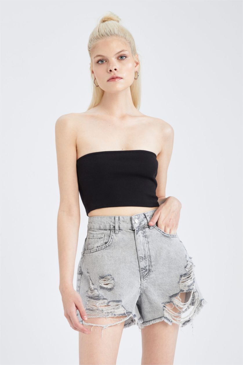 WOMAN Black Coool Fitted Strapless Camisole Singlet