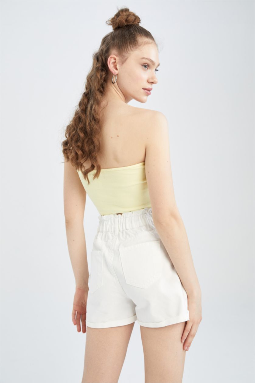 WOMAN Light Yellow Coool Fitted Strapless Camisole Singlet