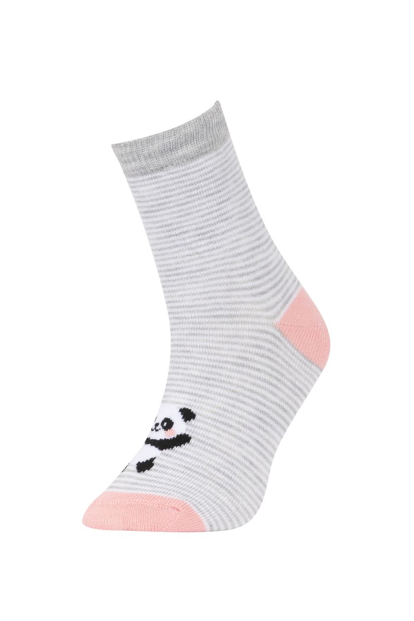 بناتي رمادي شرابات طويلة بناتي قطن - 3 قطع