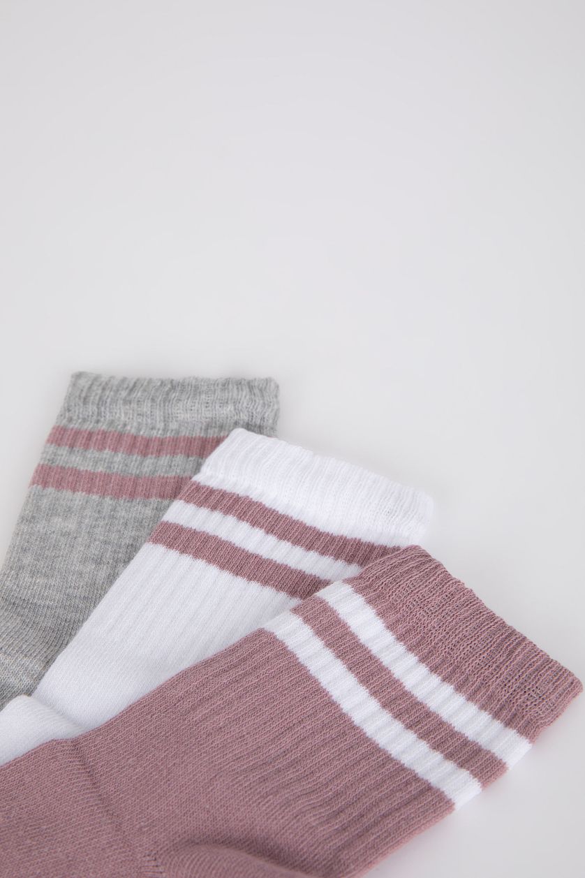 بناتي MIXED شرابات طويلة بناتي قطن - 3 قطع