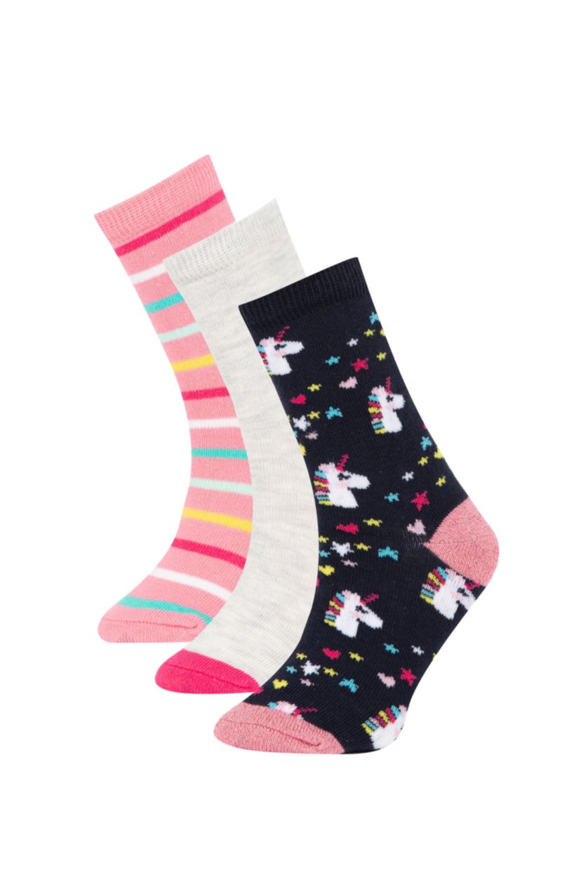 GIRLS & TEENS MIXED Girl 3 Pack Cotton Long Socks