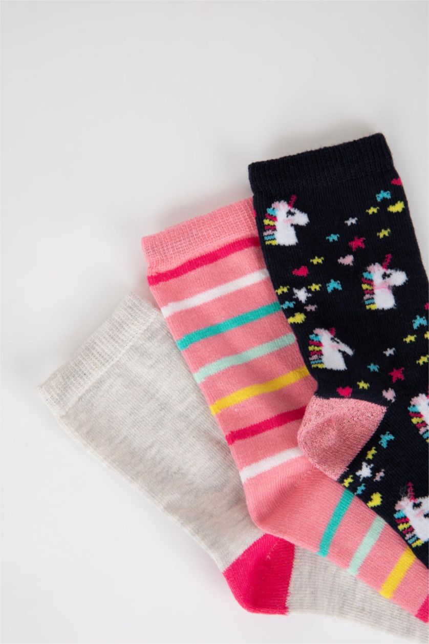GIRLS & TEENS MIXED Girl 3 Pack Cotton Long Socks