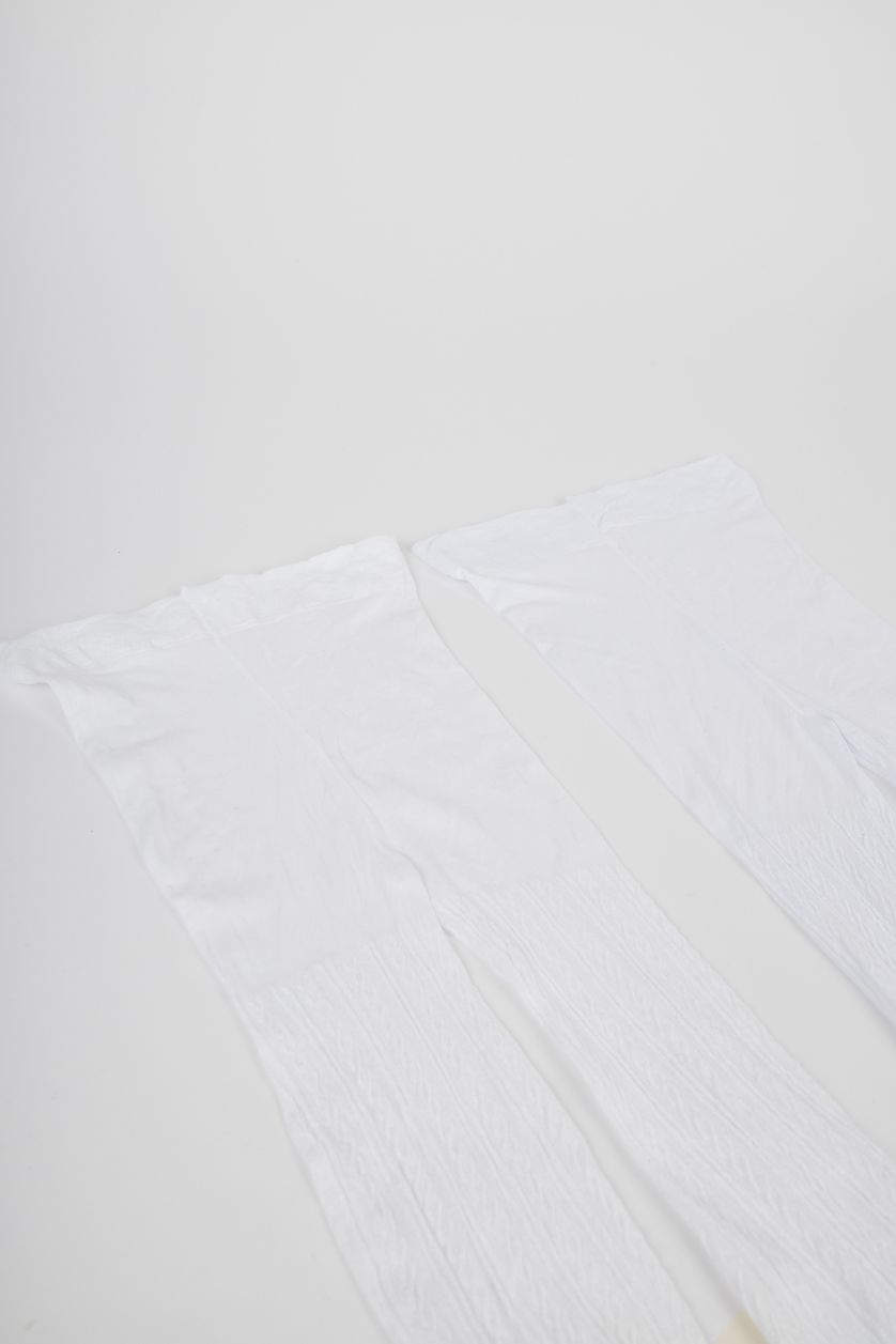 Kız Çocuk - Genç Kız Beyaz 2'li Külotlu Okul Çorabı Kız Çocuk