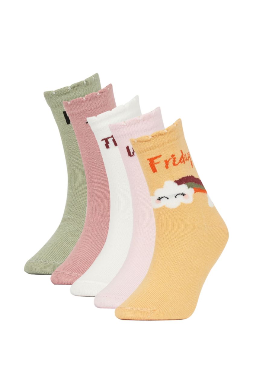 بنات Karma جوارب طويلة قطن من 5 قطع