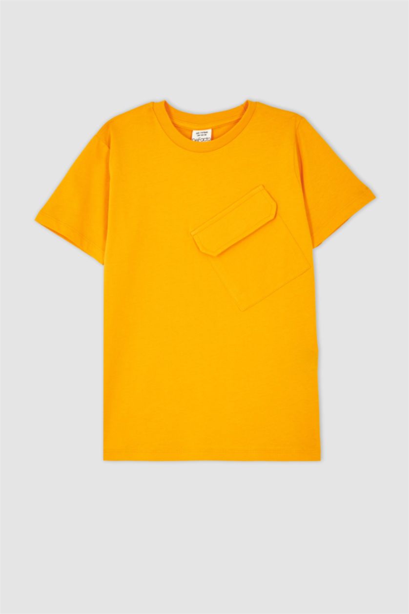 أولادي برتقالي تي شيرت ولادي بقصة عادية وأكمام قصيرة