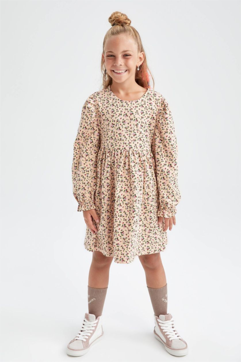 GIRLS & TEENS Salmon Long Sleeve Knitted Dress