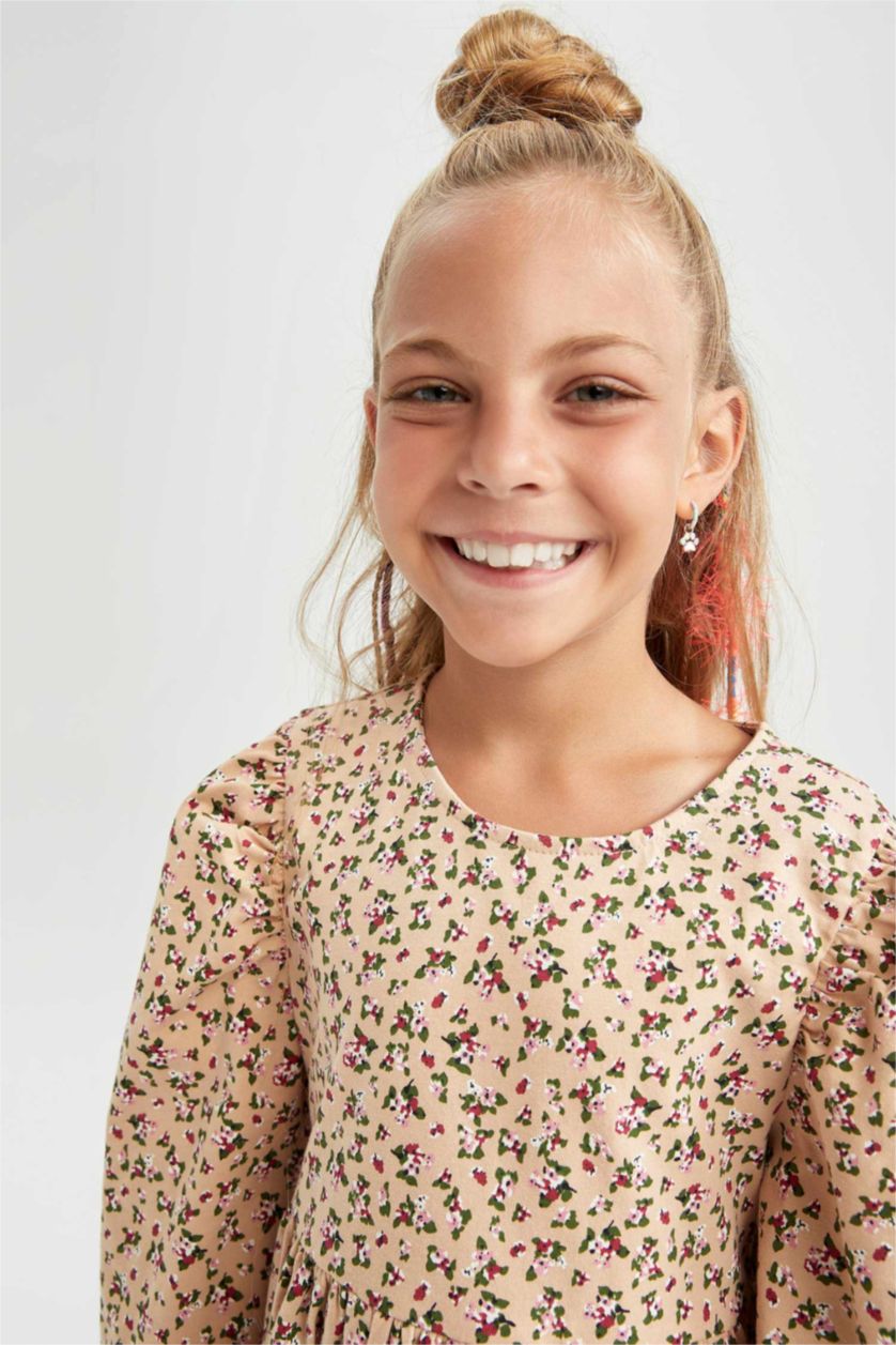 GIRLS & TEENS Salmon Long Sleeve Knitted Dress