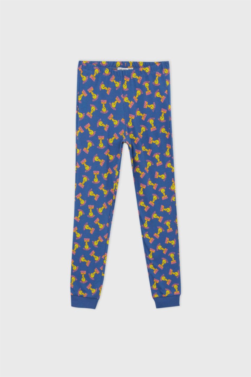 بنات زهري فاتح طقم بيجاما بناتي بقصة عادية مرخص من Looney Tunes - قطعتين