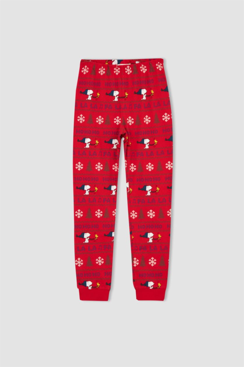 Girls & Teens Red 2 piece Regular Fit Snoopy Licensed Knitted Pyjamas