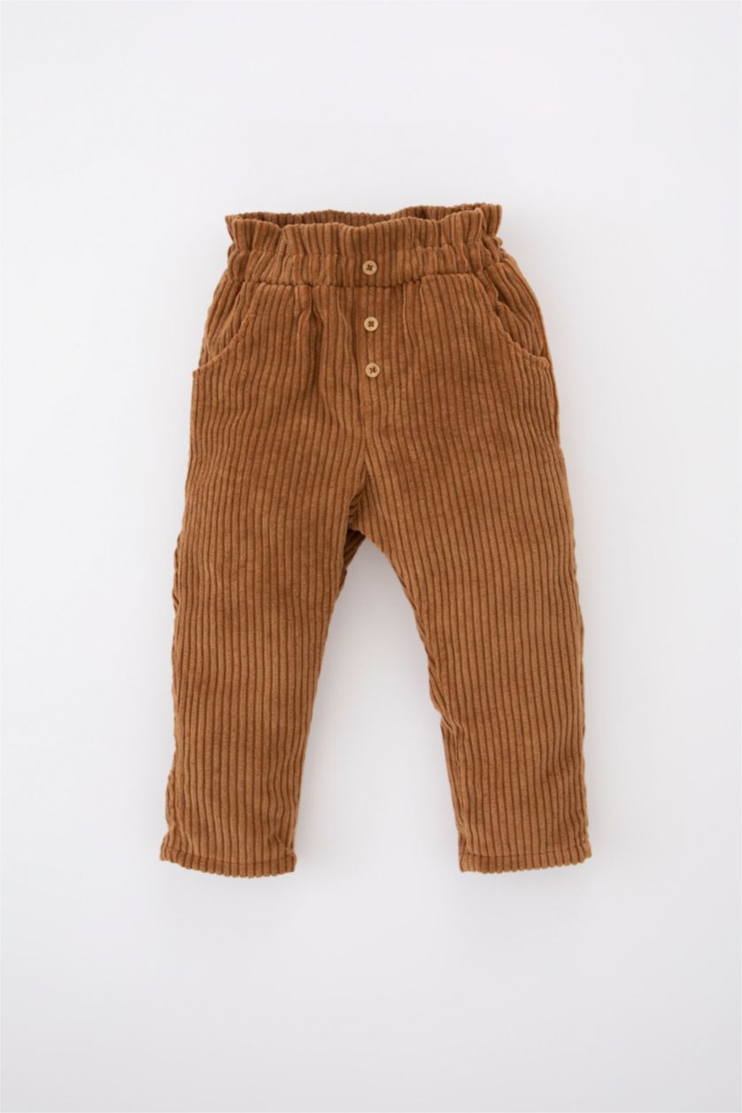 Малыши девочки Верблюжья шерсть Брюки комфортного кроя папербаг для малышей девочек