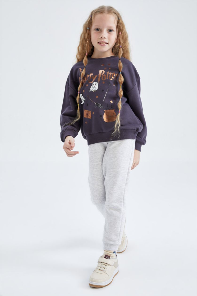 بناتي أنثرا سويت شيرت بناتي قصة عادية مرخص من هاري بوتر
