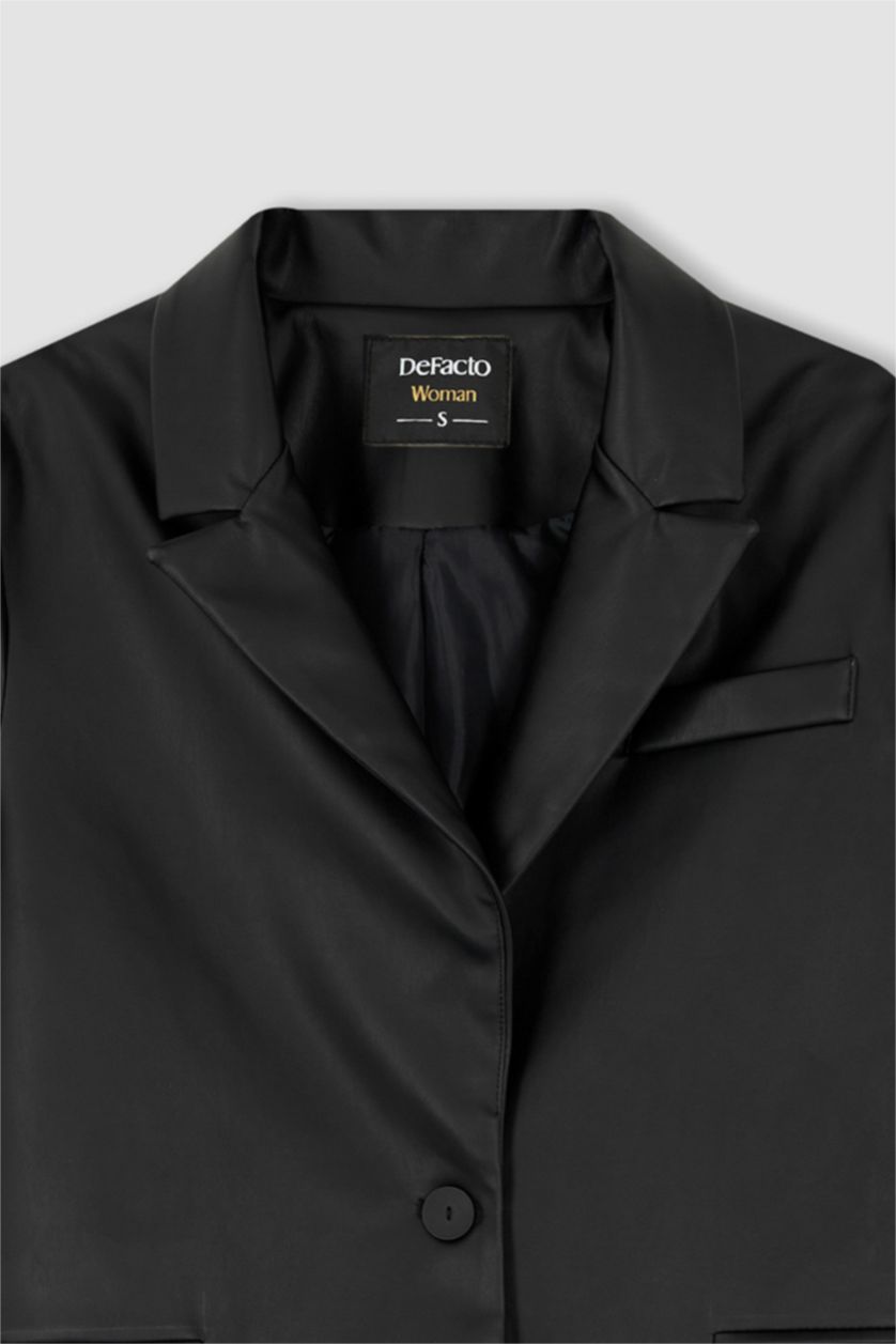 Kadın Siyah Regular Fıt Blazer Ceket