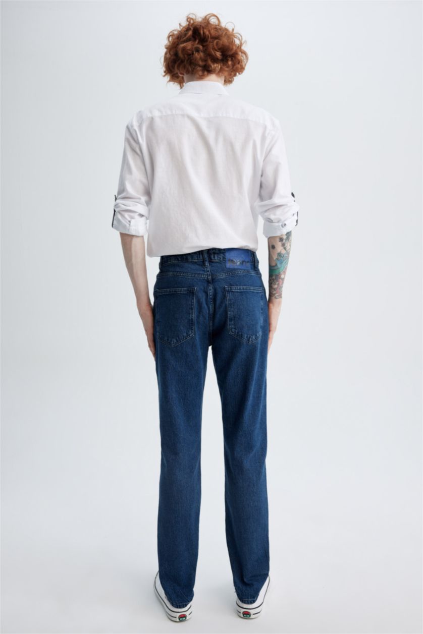 HOMME Bleu Foncé Pantalon Coupe Confort Régulière
