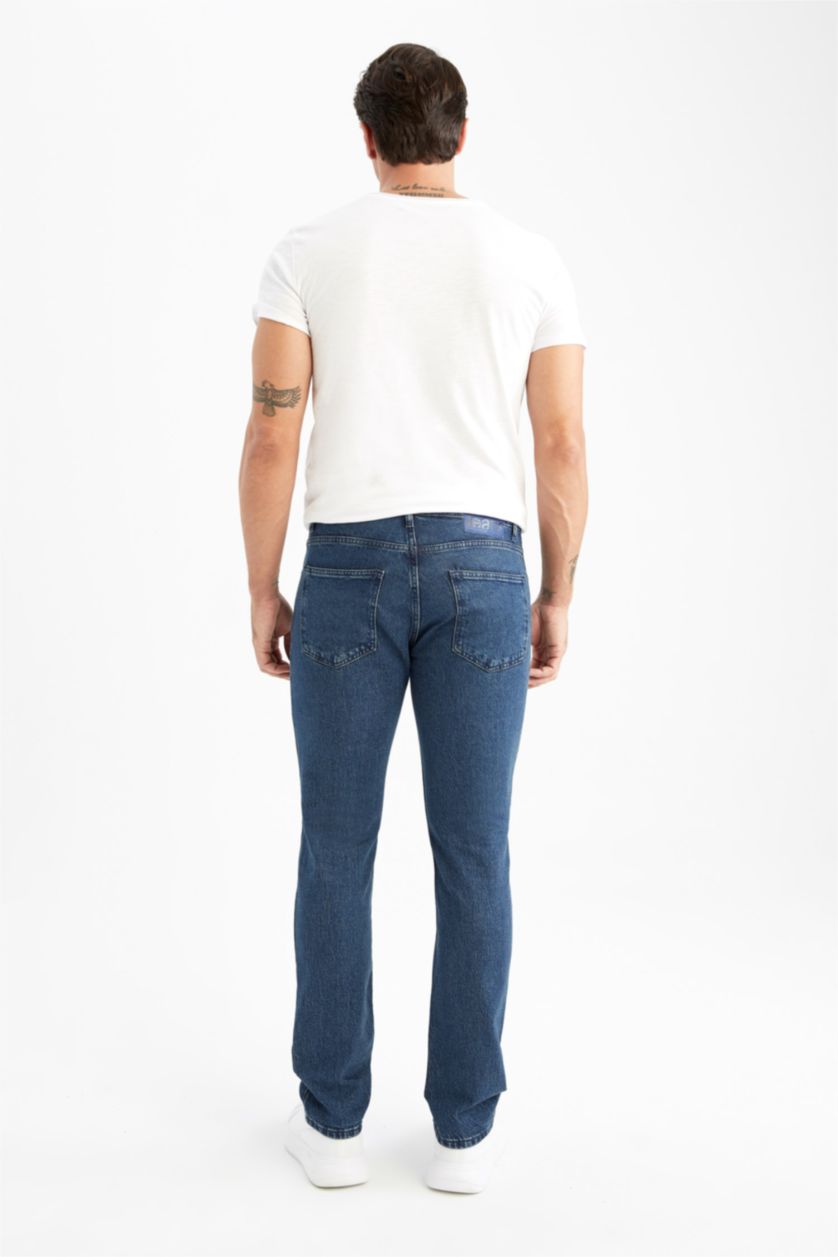 HOMME Bleu Foncé Pantalon Coupe Confort Régulière