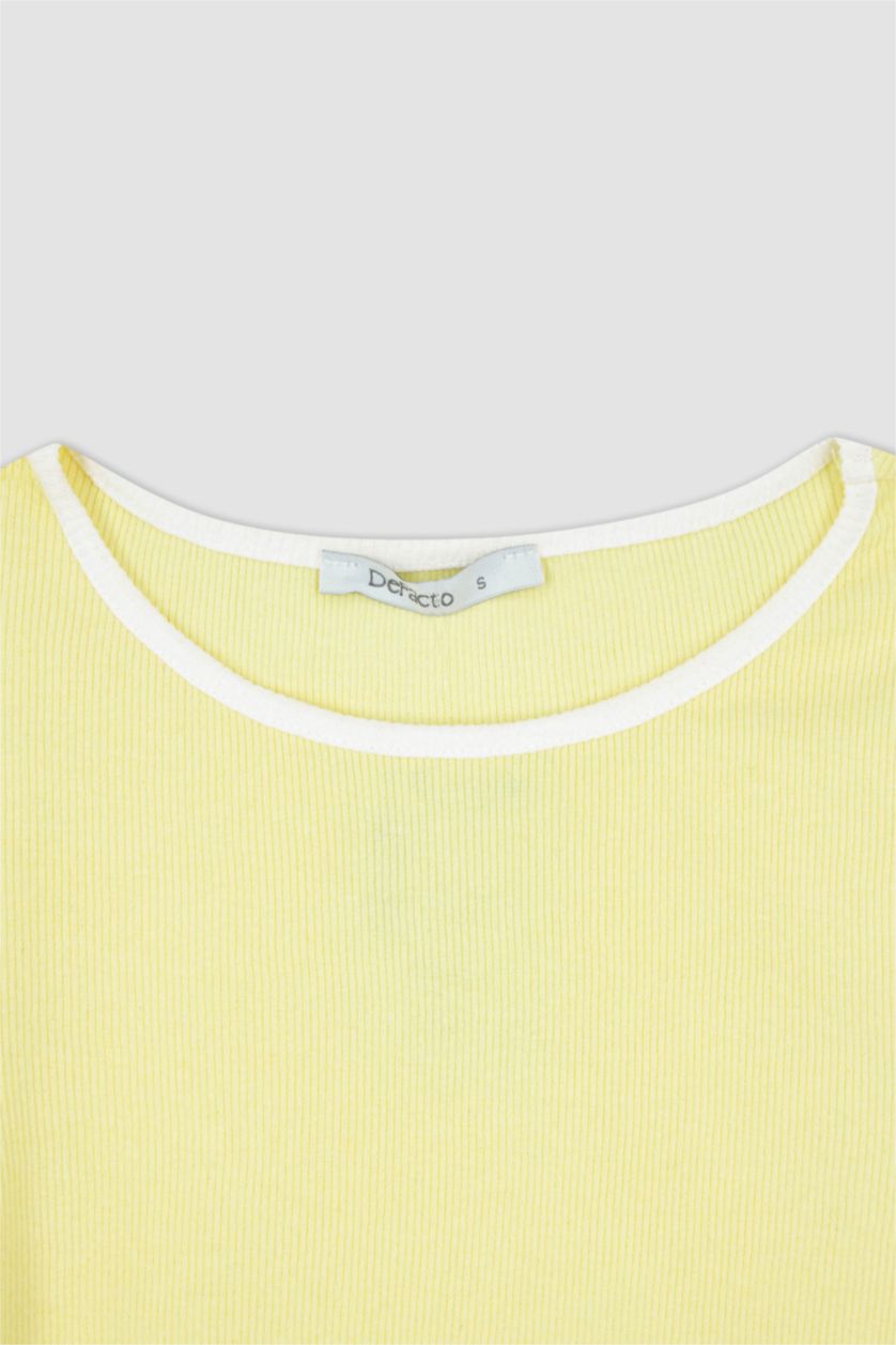 WOMAN Yellow Slim Fit Short Sleeve T-Shirt