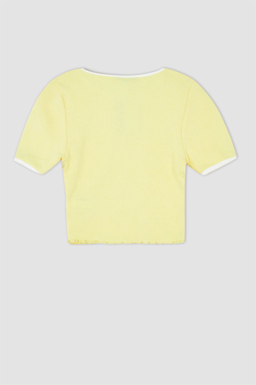 WOMAN Yellow Slim Fit Short Sleeve T-Shirt