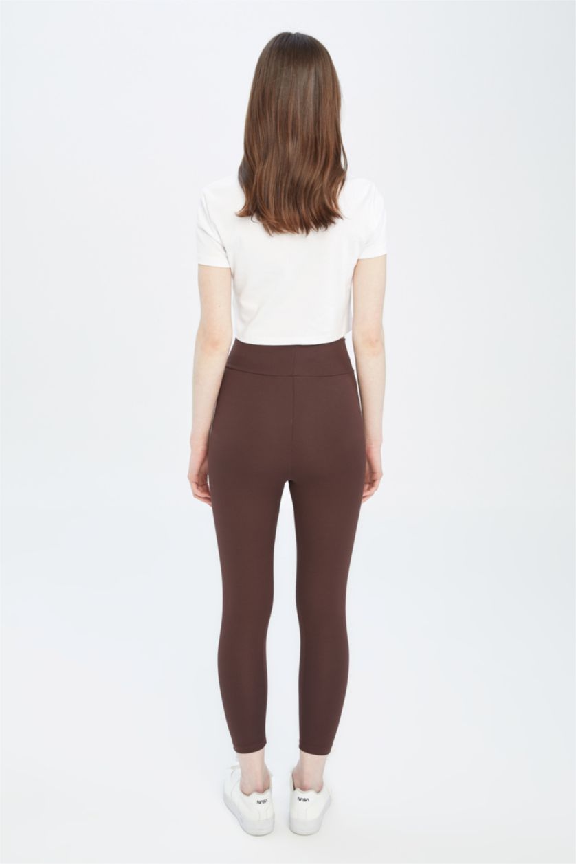 Kadın Kahve Sporcu Tayt