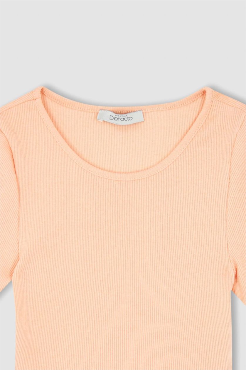 نساء سيموني تي شيرت كروب نص كم بياقة دائرية