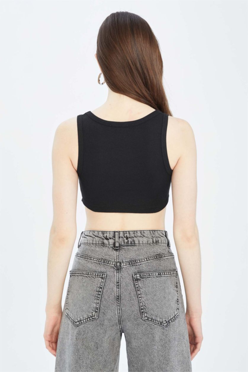 Женщины Черный Кроп топ короткий, Coool