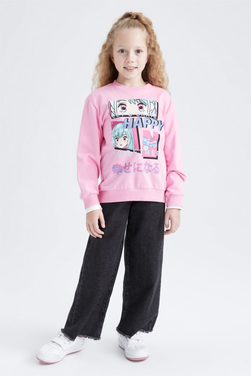 GIRLS & TEENS Pink قماش رقيق قصة عادية