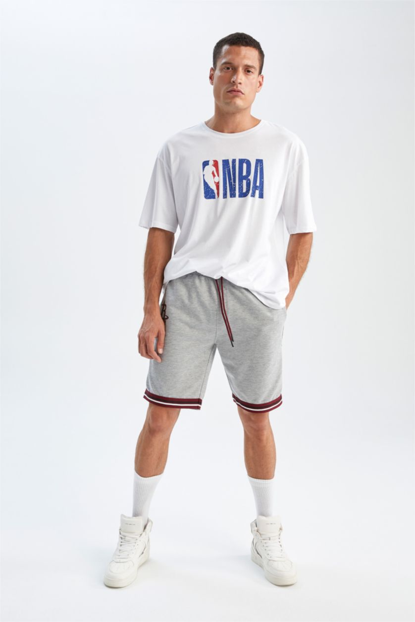 Erkek Gri Melanj Regular Fit Sweatshirt Kumaşı Şort