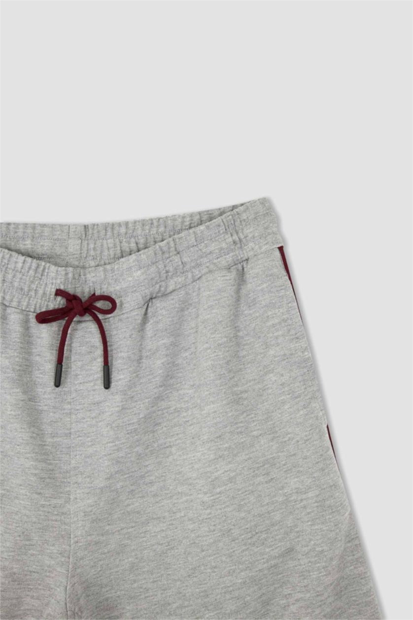 Erkek Gri Melanj Regular Fit Sweatshirt Kumaşı Şort