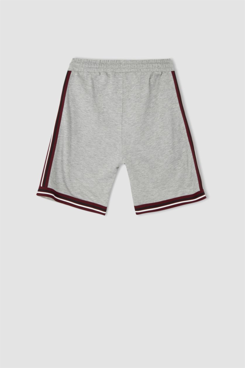 Erkek Gri Melanj Regular Fit Sweatshirt Kumaşı Şort
