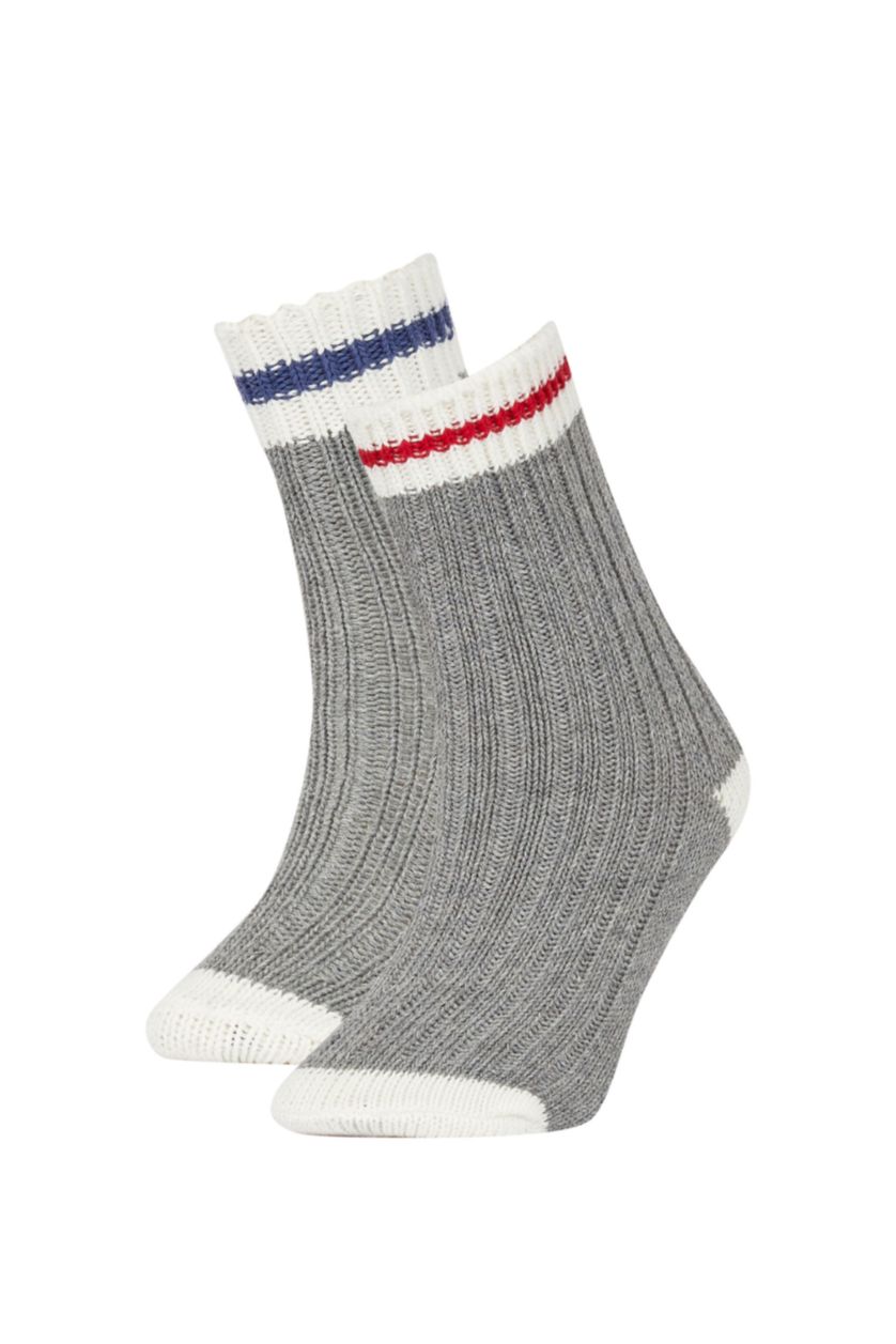 Мальчики и подростки Серый Длинные носки из хлопка для мальчиков, 2 пары