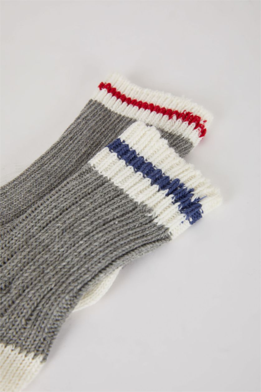 Мальчики и подростки Серый Длинные носки из хлопка для мальчиков, 2 пары