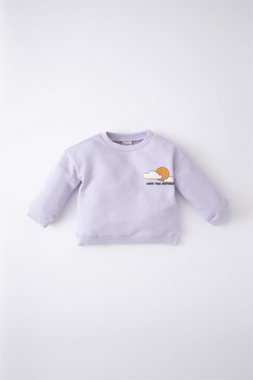 BABY BOY Lilac Regular Fit Crew Neck Sweatshirt
