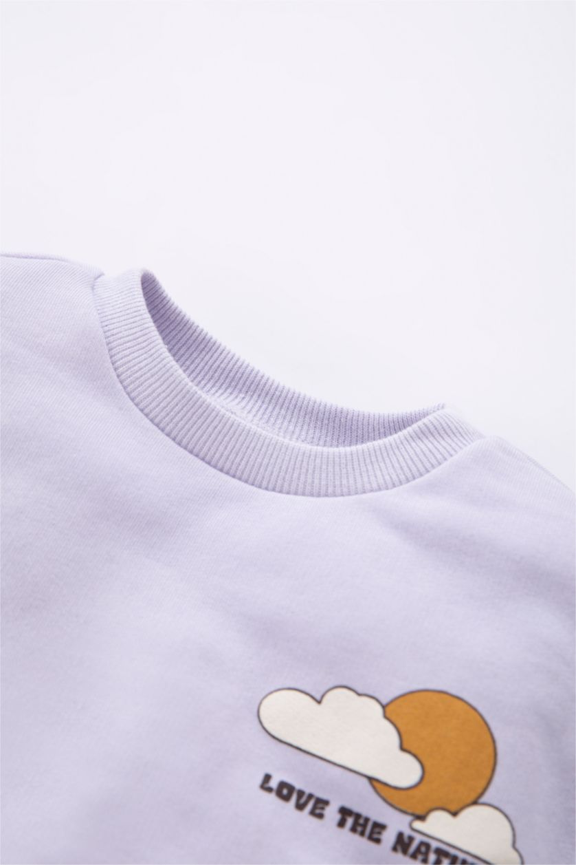 BABY BOY Lilac Regular Fit Crew Neck Sweatshirt
