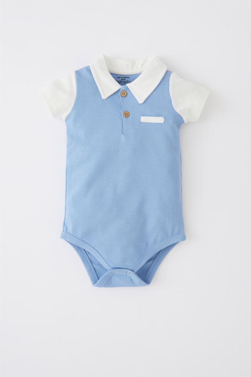 BABY BOY Blue Baby Boy Short Sleeve Short Sleeve Snap Body