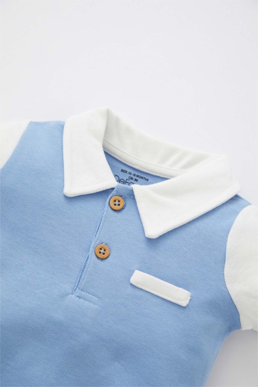 BABY BOY Blue Baby Boy Short Sleeve Short Sleeve Snap Body