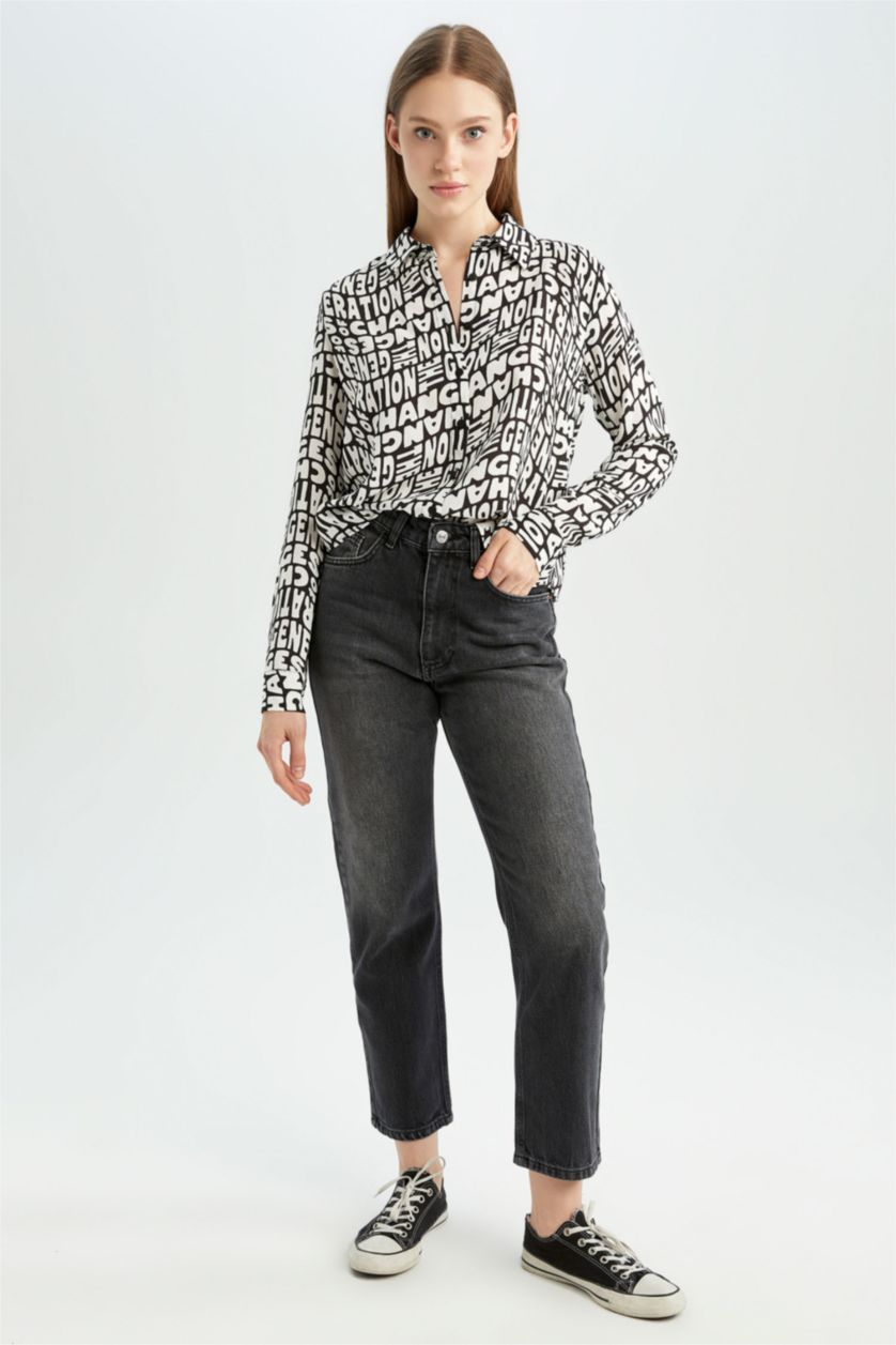 FEMME Noir Chemises à manches longues Col De Chemise