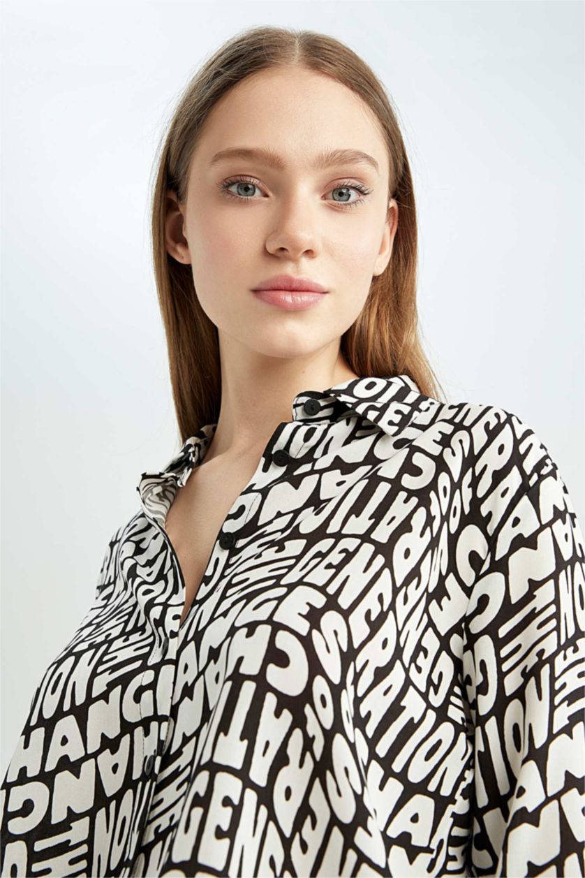 FEMME Noir Chemises à manches longues Col De Chemise