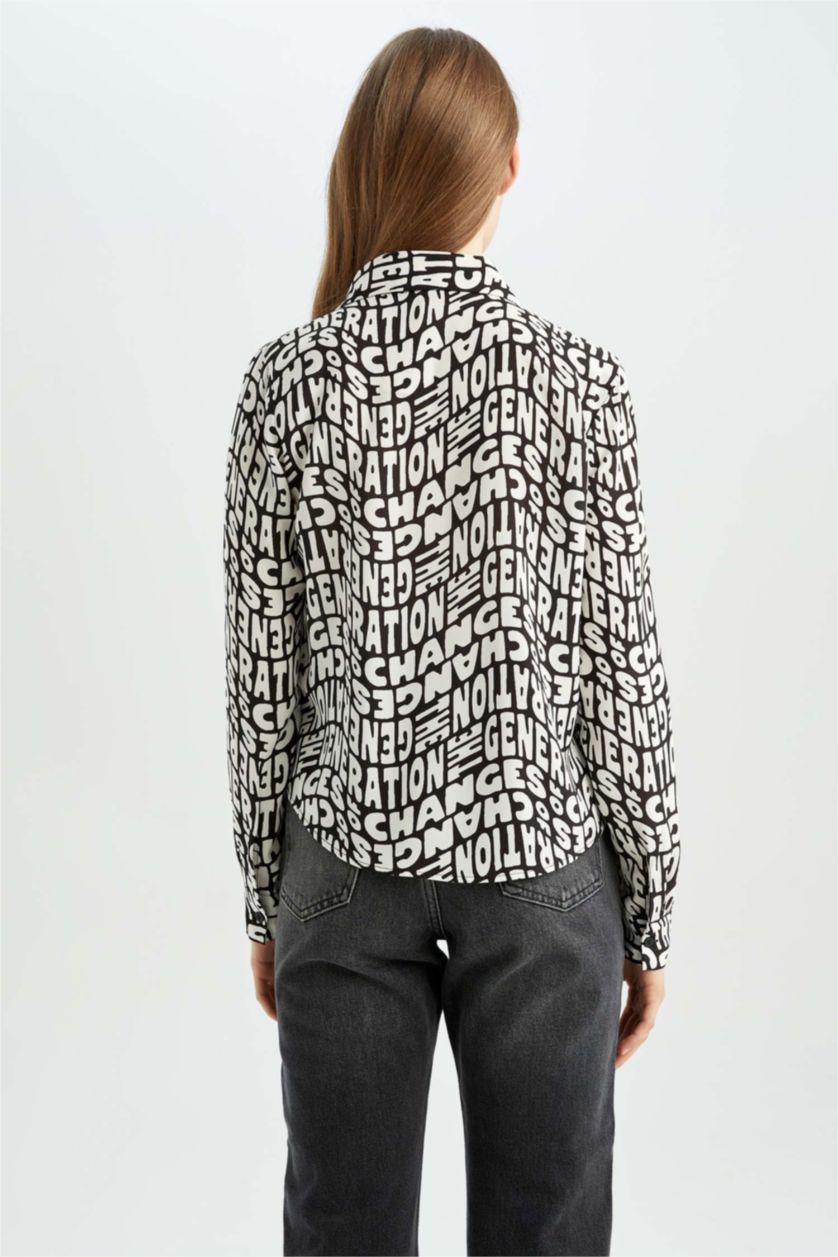 FEMME Noir Chemises à manches longues Col De Chemise