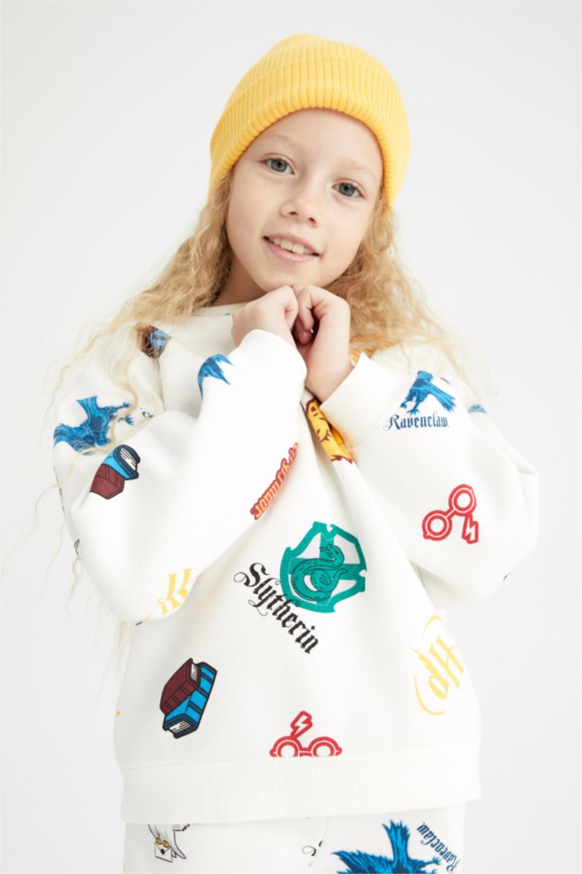 بناتي بيج سويت شيرت بناتي قصة مريحة ببطانة ناعمة من هاري بوتر