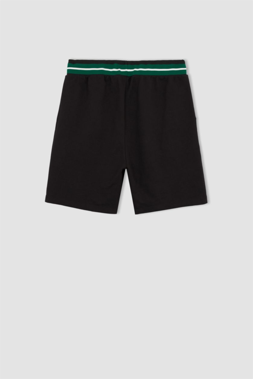 HOMME Noir Short Coupe Régulière Ourlet régulier