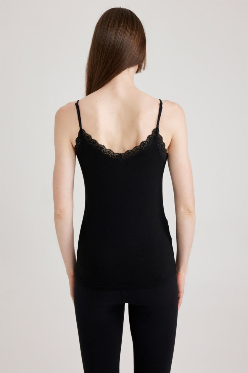 FEMME Noir Débardeur Coton Coupe Régulière Fall In Love