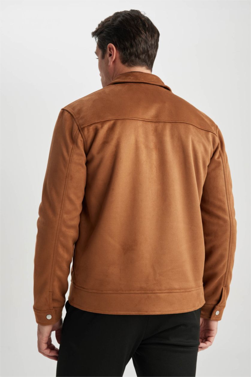 MAN Brown Zipper Puffer Jacket
