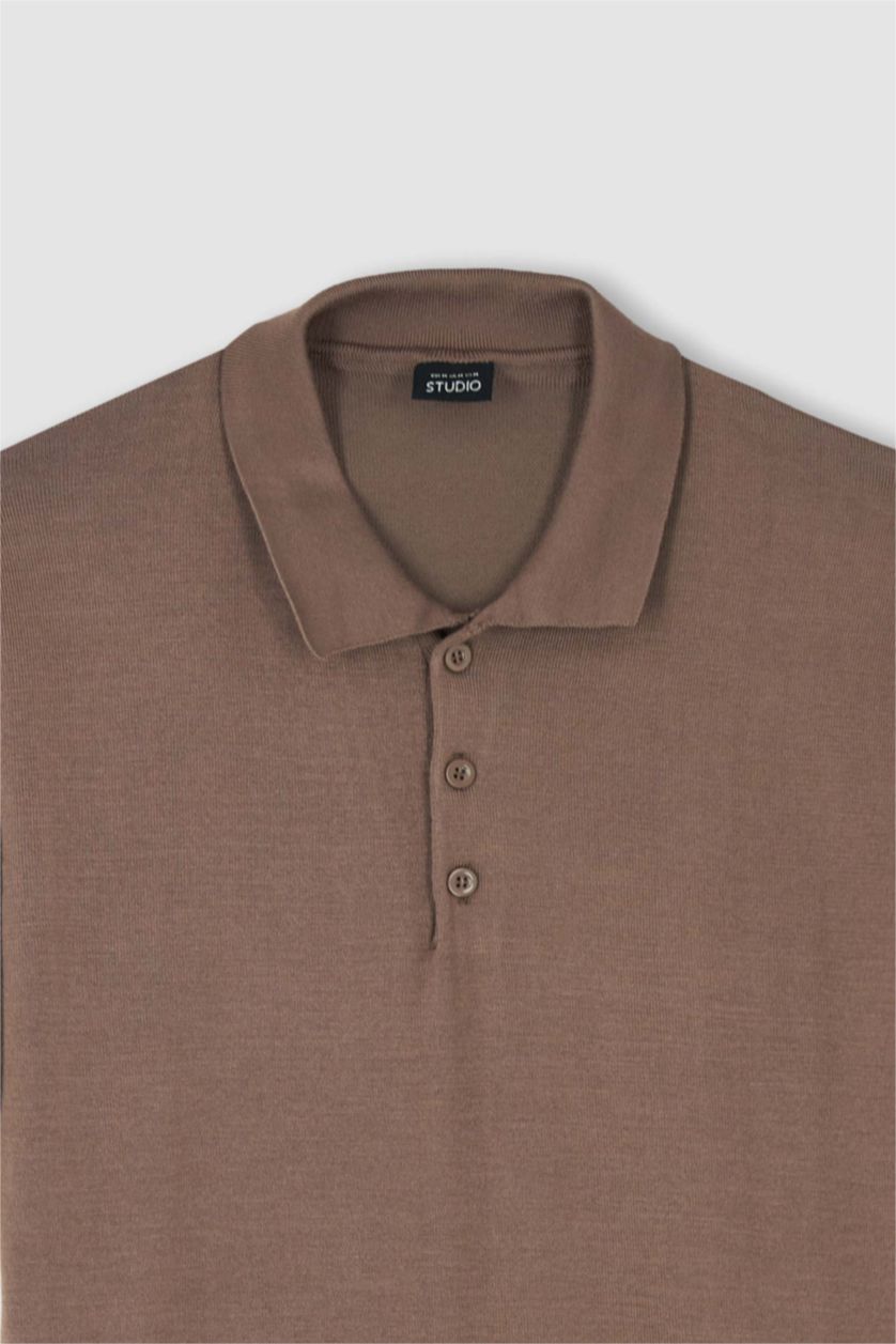 MAN Vison Slim Fit Polo Neck Short Sleeve Knitwear T-Shirt