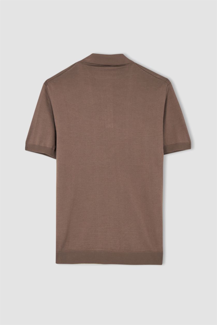 MAN Vison Slim Fit Polo Neck Short Sleeve Knitwear T-Shirt