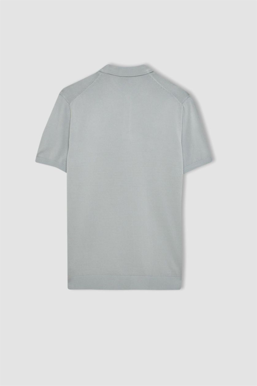 رجال رمادي تي شيرت بولو نص ردن بيكة سليم فيت