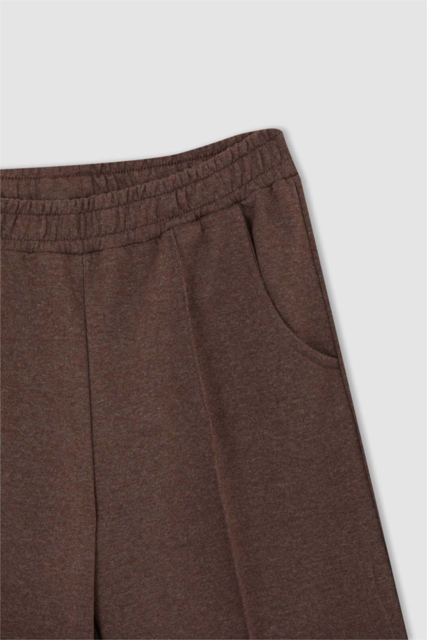 FEMME Marron Clair Pantalon Coupe Droite Cool