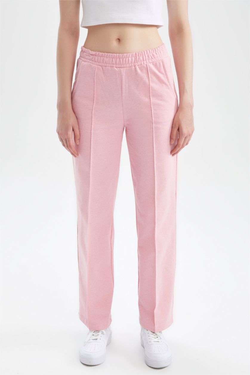 Kadın Koyu Pembe Regular Fıt Pantolon