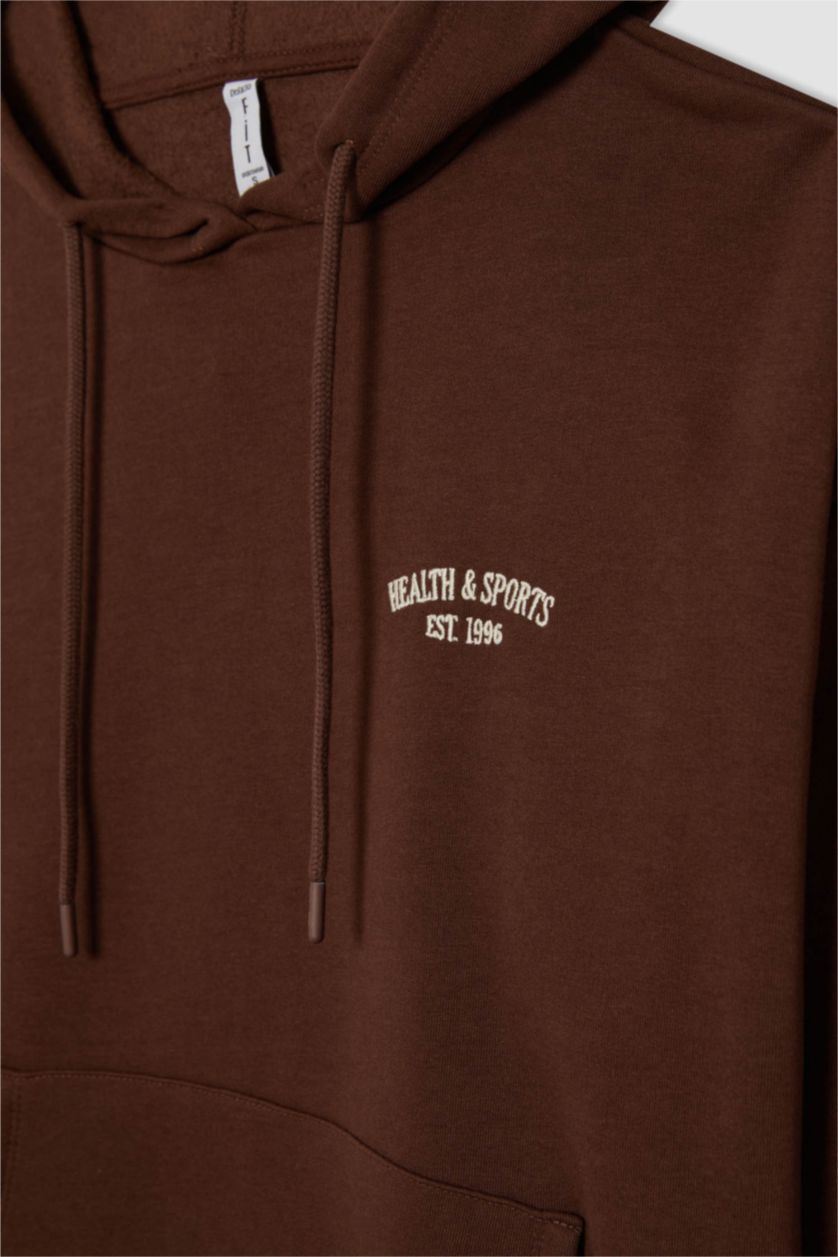 Kadın Kahve Oversıze Kalın Sweatshirt Kumaşı Sweatshirt