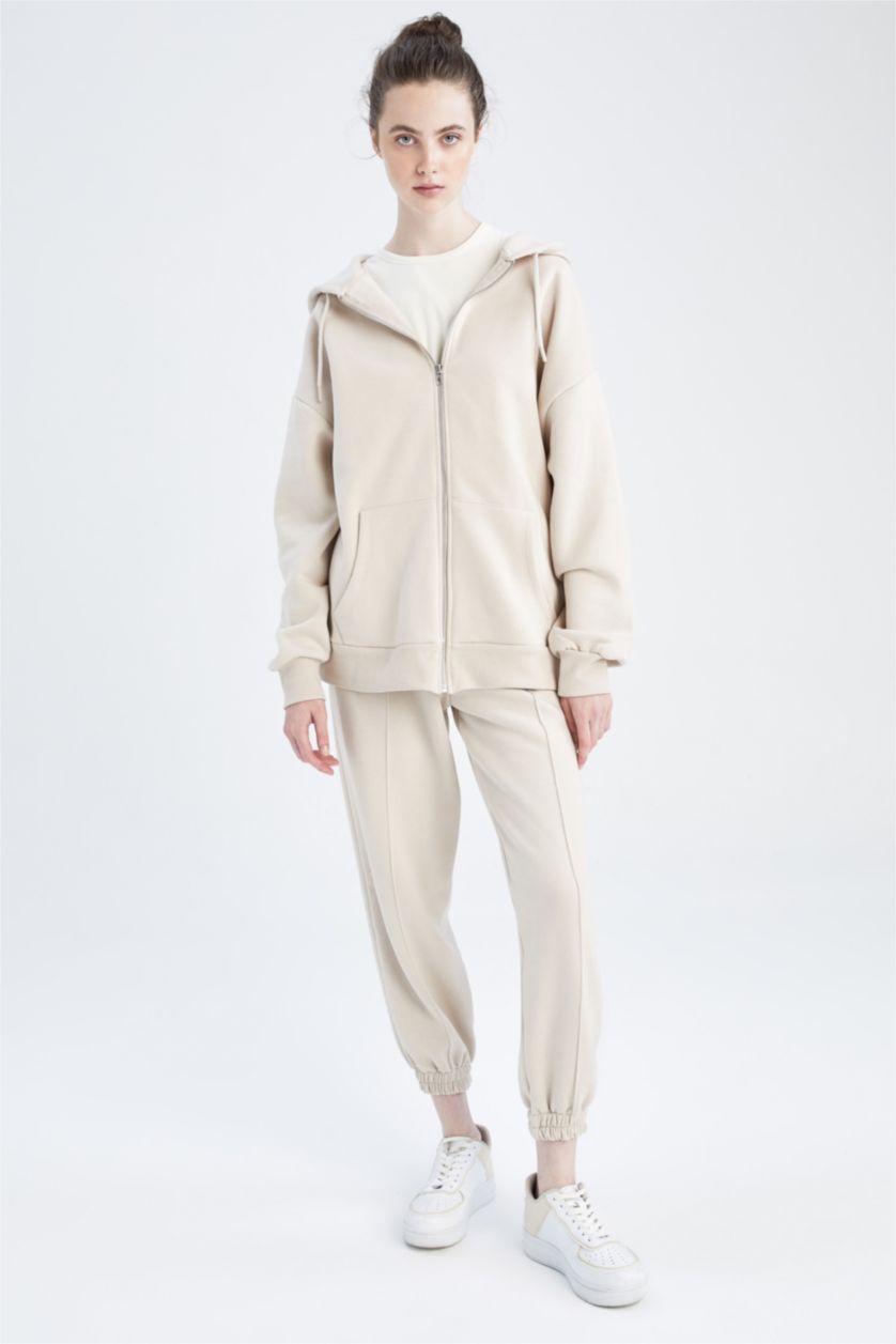 نساء بيج بنطلون سويت بانتس بريش ناعم من الداخل