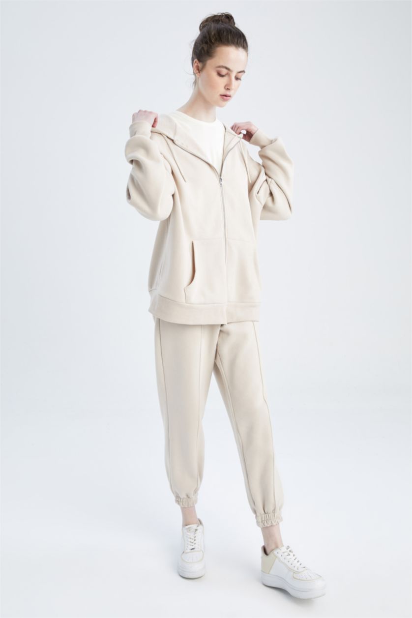 نساء بيج بنطلون سويت بانتس بريش ناعم من الداخل