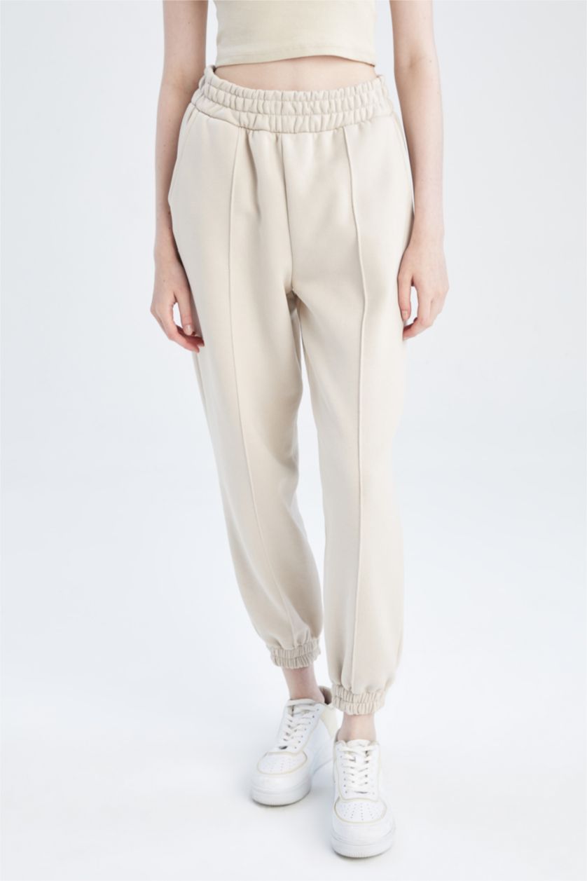 نساء بيج بنطلون سويت بانتس بريش ناعم من الداخل